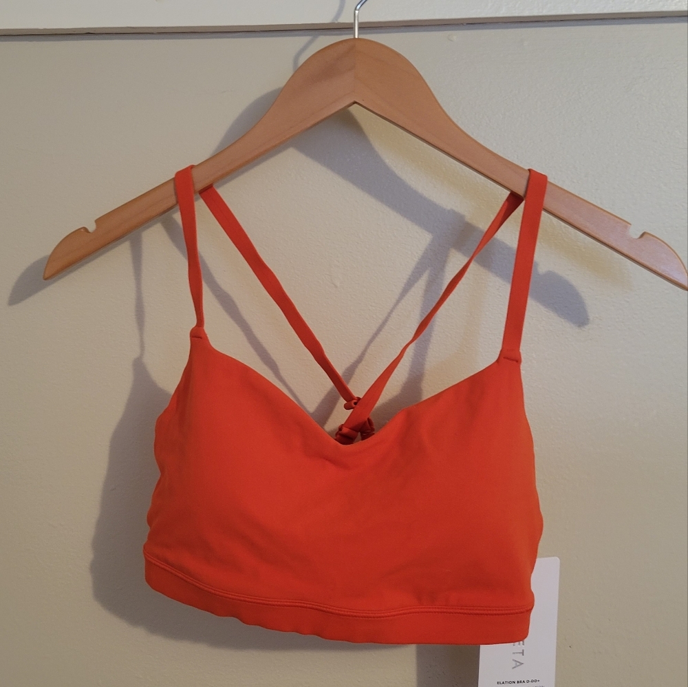 Athleta Elation Sports Bra D-DD Size S Flame Orange